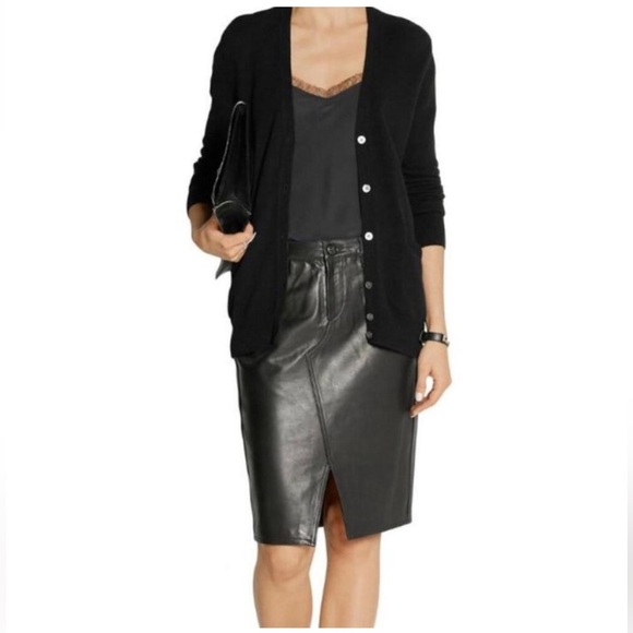 RAG & BONE 100% Lamb Leather Tampa Skirt - Picture 1 of 7